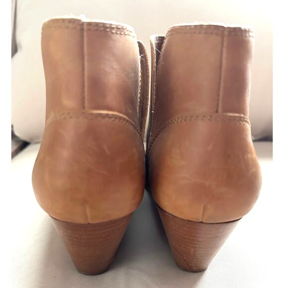 Frye Womens Jennifer Cutout Bootie Heeled Tan Leather Pointed Toe Slip On Sz 9.5 - Picture 10 of 14